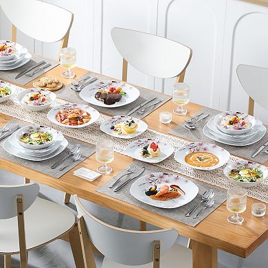 24-piece Porcelain Dinnerware Set, for 6, incl. Dinner, Dessert, Soup Plates, Bowls