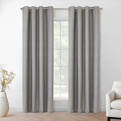 100% Polyester Mason Lightweight Texture Printed Blackout Grommet Curtain Panel