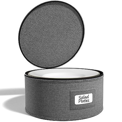 Sorbus Bowl Plate Storage with Lid (Holds Service for 12) with Felt Protectors 9" x 6"