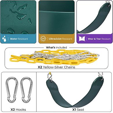 Sorbus 3 Pack 68" Chain Heavy Duty Swing Seat with Snap Hooks - Playground Swing Supports 220lb