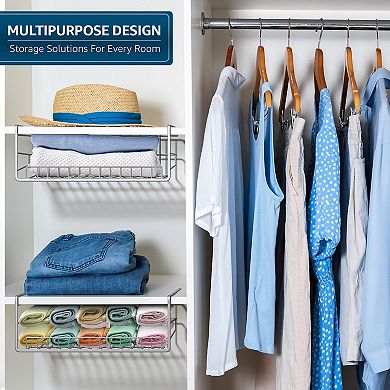 Sorbus 2 Pack Under Cabinet Can Storage Shelf Pantry Organizer with Divider for Canned Goods