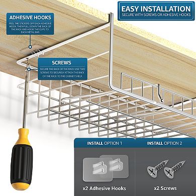 Sorbus 2 Pack Under Cabinet Can Storage Shelf Pantry Organizer with Divider for Canned Goods