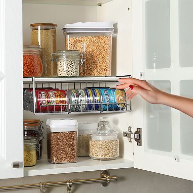 Sorbus 2 Pack Under Cabinet Can Storage Shelf Pantry Organizer with Divider for Canned Goods