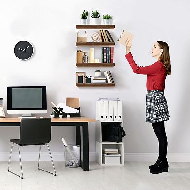 Sorbus 4 Pack Wall Mounted Floating Shelves - for storage and displaying