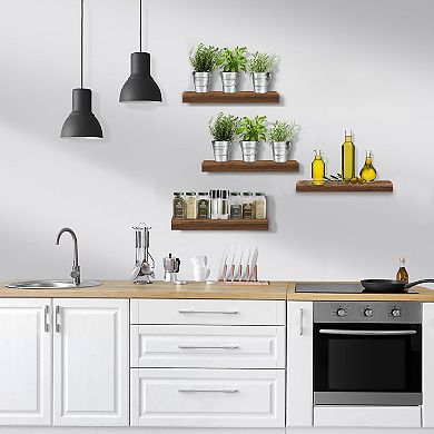 Sorbus 4 Pack Wall Mounted Floating Shelves - for storage and displaying