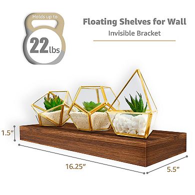 3 Pack 16 Inch Sorbus Long Floating Wall Shelves for Bedroom, Decor, Kitchen, Living Room