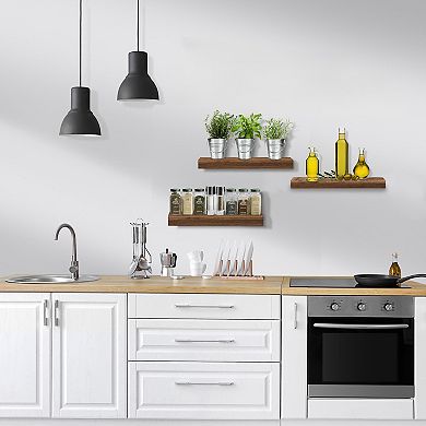 3 Pack 16 Inch Sorbus Long Floating Wall Shelves for Bedroom, Decor, Kitchen, Living Room