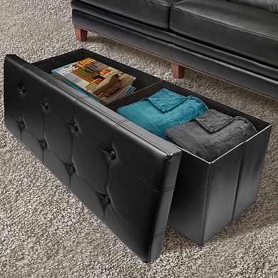 Sorbus 43 inch Faux Leather Storage Bench - for Bedroom, Coffee Table, Bed end, Footrest, Foot Stool