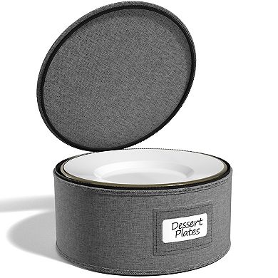 Sorbus Salad Plates with Lid (Holds Service for 12) with Felt Protectors 8.5 x 5.5