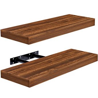 2 Pack 16 Inch Sorbus Coastal Rectangle Floating Shelves - Display Trophies, Books, Frames, and more