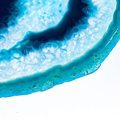 Luxury Lane Large Natural Brazilian Agate Drink Coaster with Wood Holder