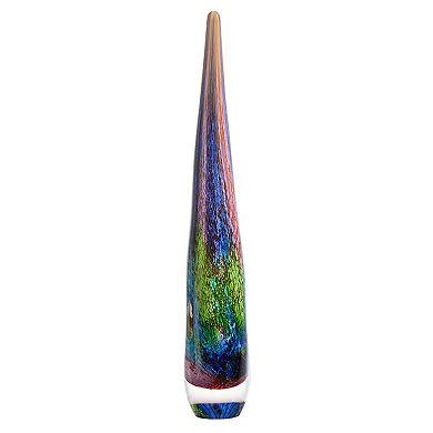 Luxury Lane Hand Blown Abstract Hollow Tear Drop Sommerso Art Glass Sculpture