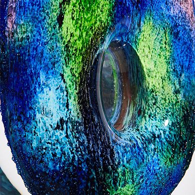 Luxury Lane Hand Blown Abstract Hollow Tear Drop Sommerso Art Glass Sculpture