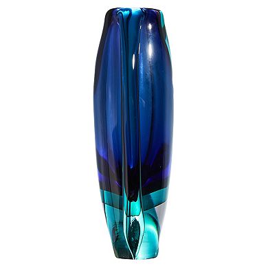 Luxury Lane Hand Blown Sommerso Oval Art Glass Vase