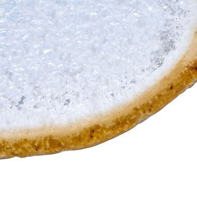 Luxury Lane Large Natural Brazilian Agate Drink Coaster with Wood Holder