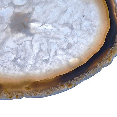 Luxury Lane Set of 4 Natural Brazilian Agate Stone Coasters with Wood Holder