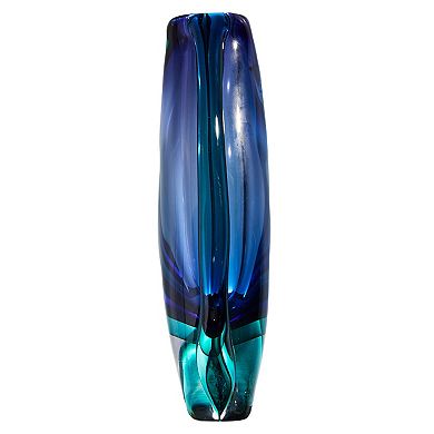 Luxury Lane Hand Blown Sommerso Oval Art Glass Vase