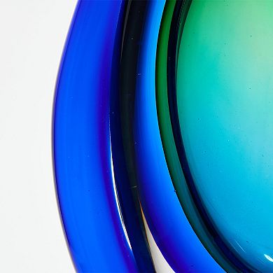 Luxury Lane Hand Blown Sommerso Oval Art Glass Vase