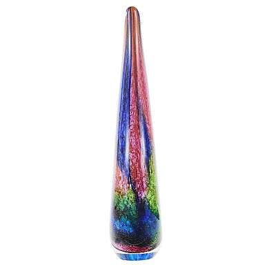 Luxury Lane Hand Blown Abstract Hollow Tear Drop Sommerso Art Glass Sculpture