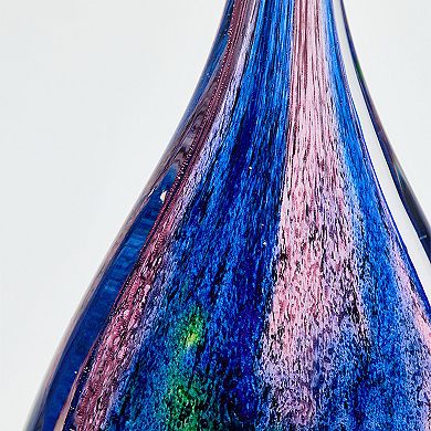 Luxury Lane Hand Blown Abstract Hollow Tear Drop Sommerso Art Glass Sculpture