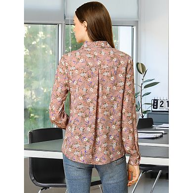 2 Packs Women's Button Down Long Sleeve Ditsy Floral Shirt