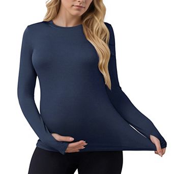 Women's Maternity Long Sleeve T-shirts Round Neck Pregnancy Tee Clothes Pregnancy Mama Top