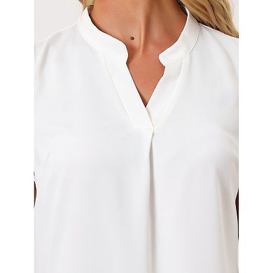 2 Packs Women's V Neck Ruffle Sleeveless Blouse Solid Elegant Office Shirt