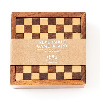 Checkers and Tic Tac Toe Game Set - Handcrafted Wood