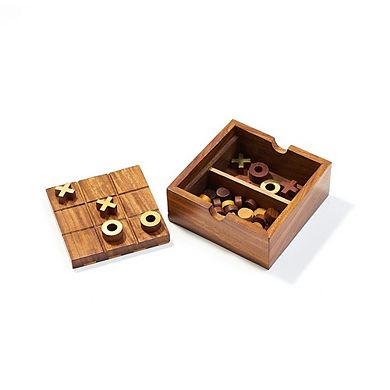 Checkers and Tic Tac Toe Game Set - Handcrafted Wood