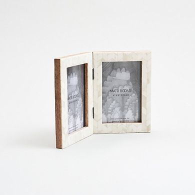 Artemis Double Picture Frame - Handcrafted Bone