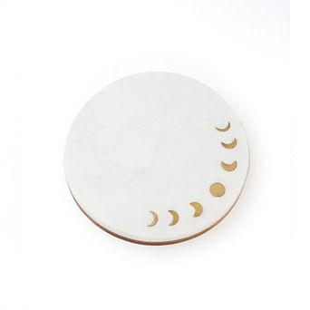 Indukala Moon Phase Cheese Charcuterie Serving Board - Brass & Marble