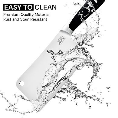 Lux Decor Collection 7 Inch Heave Duty Meat Cleaver Multipurpose Butcher Knife