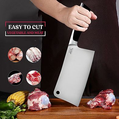 Lux Decor Collection 7 Inch Heave Duty Meat Cleaver Multipurpose Butcher Knife