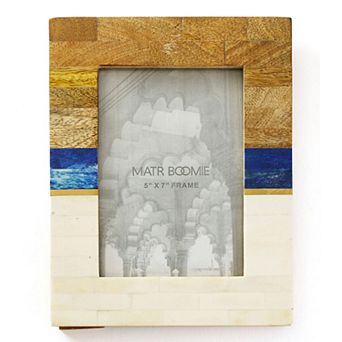 Kaveri Striped Picture Frame - Carved Bone & Wood