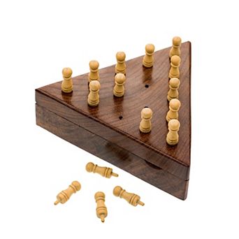 Triangle Peg Board Game - Handcrafted Wood