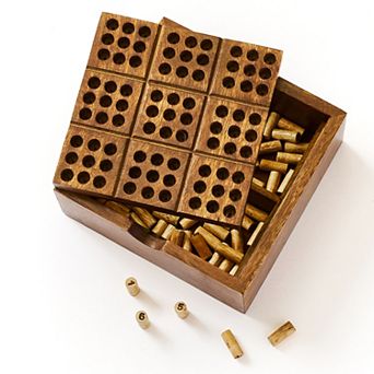 Sudoku Wooden Peg Game - Hand Carved Wood