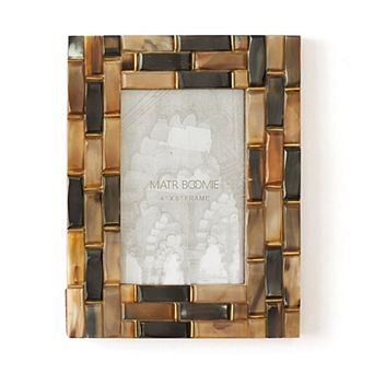 Kachhua Beveled Picture Frame - Assorted Carved Horn, Brass Accent