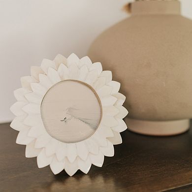 Amalesh Bloom 3x3 Picture Frame - Carved Bone