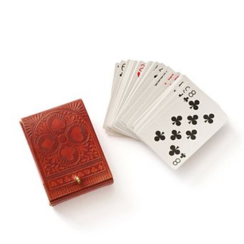 Embossed Leather Playing Cards Set