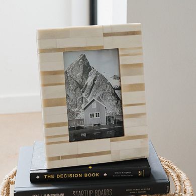 Dari Sandstone Stripe Picture Frame - Hand Carved Bone