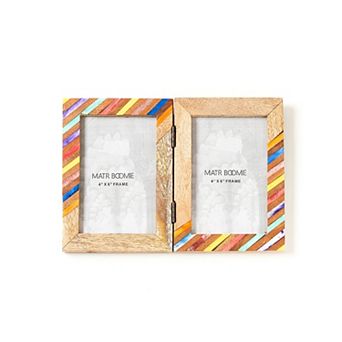 Banka Mundi Double Picture Frame - Bone, Wood