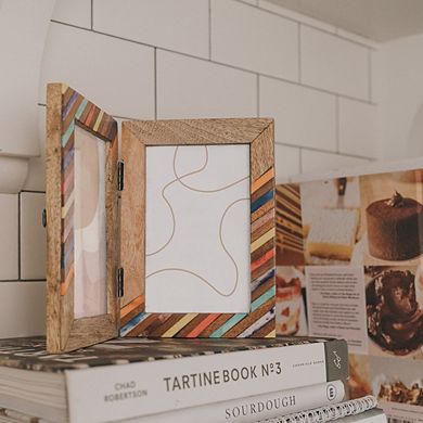 Banka Mundi Double Picture Frame - Bone, Wood