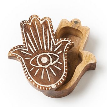Drishti Hamsa Evil Eye Swivel Lid Box