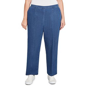 Plus Size Alfred Dunner All Around Elastic Medium Length Denim Jeans