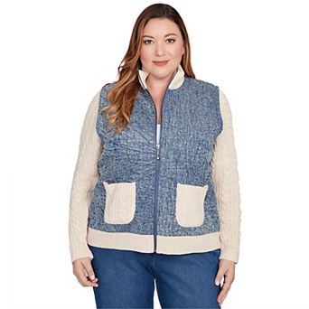Plus Size Alfred Dunner Ribbed Quilted Jacket
