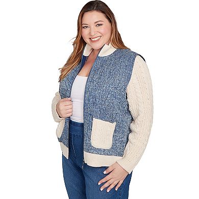 Plus Size Alfred Dunner Ribbed Quilted Jacket