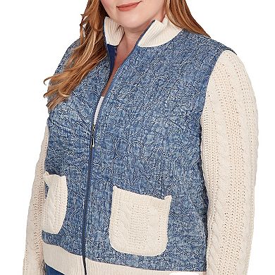 Plus Size Alfred Dunner Ribbed Quilted Jacket