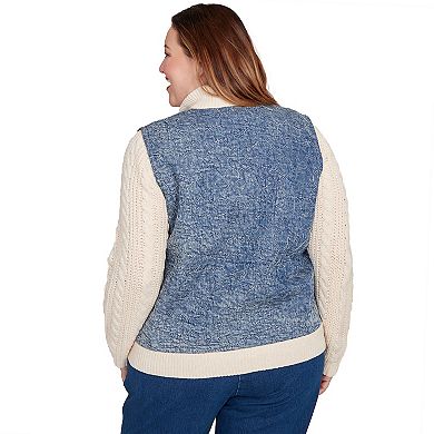 Plus Size Alfred Dunner Ribbed Quilted Jacket