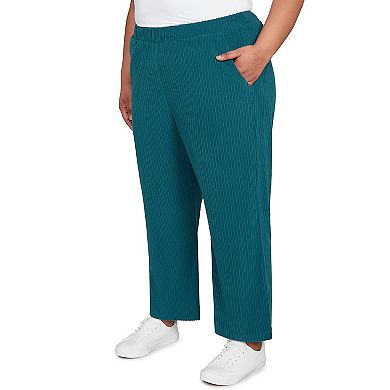 Plus Size Alfred Dunner Ribbed Knit Ankle Pants