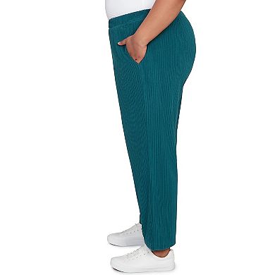 Plus Size Alfred Dunner Ribbed Knit Ankle Pants